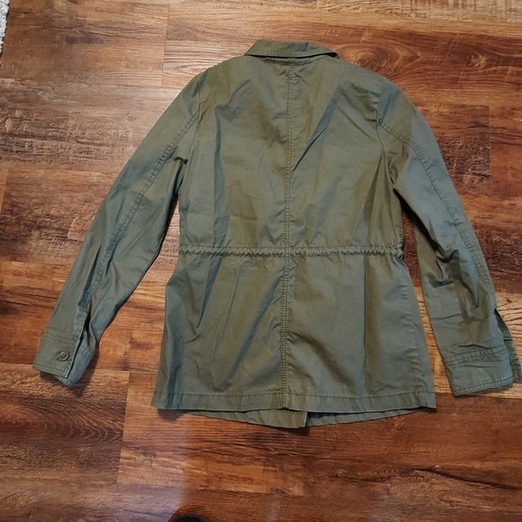 Old navy olive jacket small petite draw string waist - Picture 1 of 8